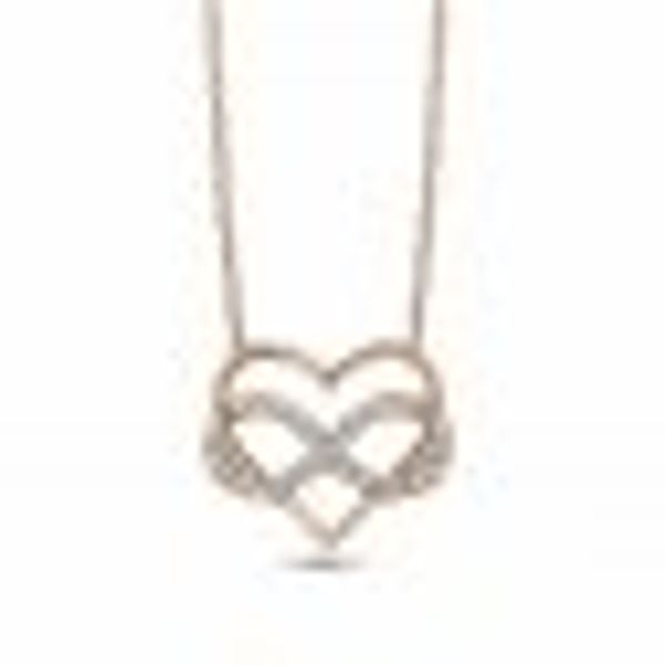 Anhänger mit Kette 925/- Sterling Silber rosévergoldet Infinity Herzkette günstig online kaufen