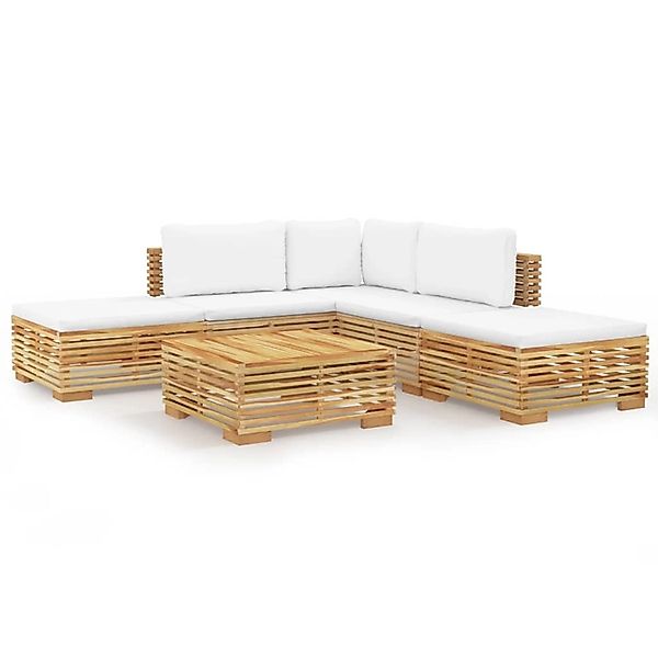 vidaXL 6-tlg Garten-Lounge-Set mit Kissen Massivholz Teak Modell 13 günstig online kaufen