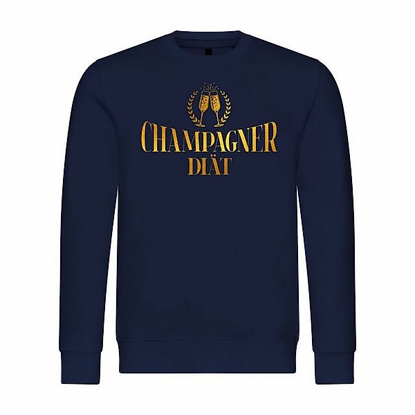 deinshirt Rundhalspullover Herren Pullover Champagner Diät Mit Print Motiv, günstig online kaufen