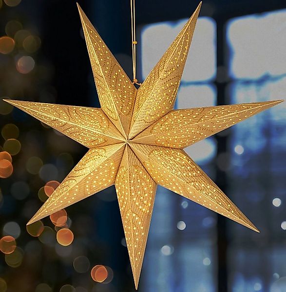 BRUBAKER Dekostern 60 cm Papier Weihnachtsstern zum Aufhängen - Fenster Adv günstig online kaufen