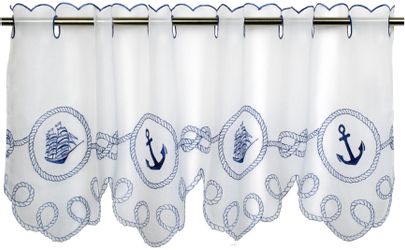 Delindo Lifestyle Scheibengardine "ANKER SEGELSCHIFF" Stangendurchzug 1 Stk günstig online kaufen