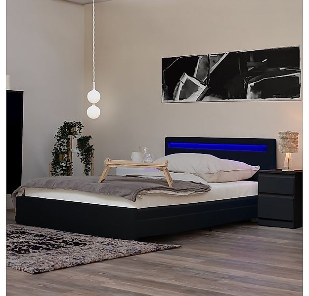 HOME DELUXE Bett NUBE mit Schubladen - 140 x 200 (inkl. Lattenrost & Matrat günstig online kaufen