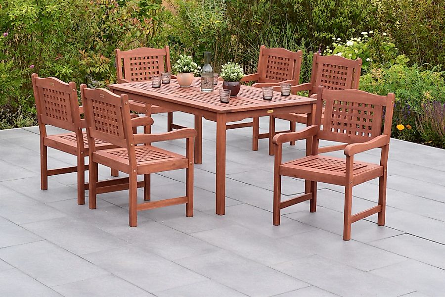 MERXX Garten-Essgruppe ""Lima"", (Set, 7 tlg., Geöltes Eukalyptusholz), Tis günstig online kaufen