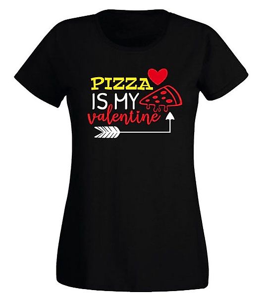 G-graphics T-Shirt Damen T-Shirt - Pizza is my Valentine mit trendigem Fron günstig online kaufen
