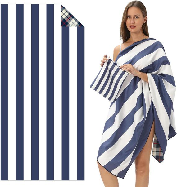 Coonoor Strandtuch Mikrofaser Doppelseitiges Samtstrandtuch Tragbares günstig online kaufen