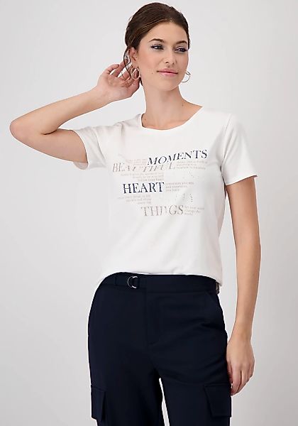 Monari T-Shirt "Shirt Schmuckschrift", Mit Rundhalsausschnitt günstig online kaufen