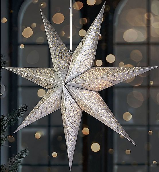 BRUBAKER LED Stern 60 cm Papier Weihnachtsstern zum Aufhängen - LED Advents günstig online kaufen