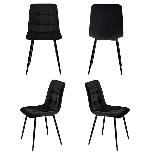 FUROKOY 4-Fußstuhl Moderne Esszimmerstuhl Samt, 4-Fußstuhl günstig online kaufen