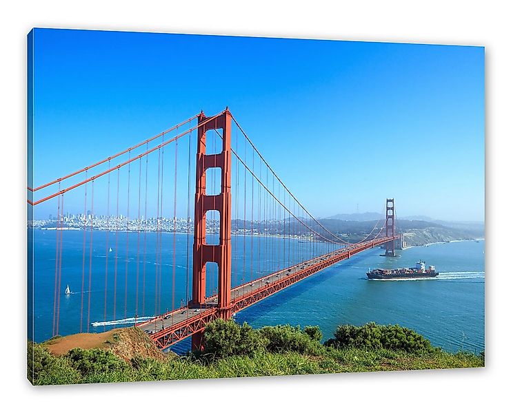 Pixxprint Leinwandbild Golden Gate Bridge, Golden Gate Bridge (1 St), Leinw günstig online kaufen