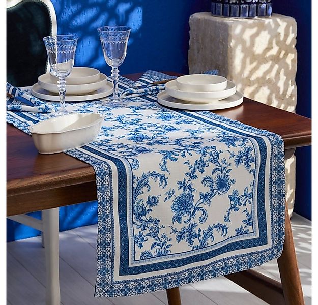 Karaca Home Bettwäsche Rosario Ungebügelter Tischläufer Table Runner Tischb günstig online kaufen