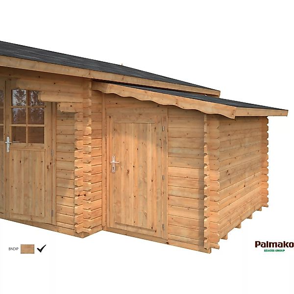 Palmako Anbauschuppen für Holz-Gartenhäuser Braun tauchgrundiert 153 cm x 2 günstig online kaufen