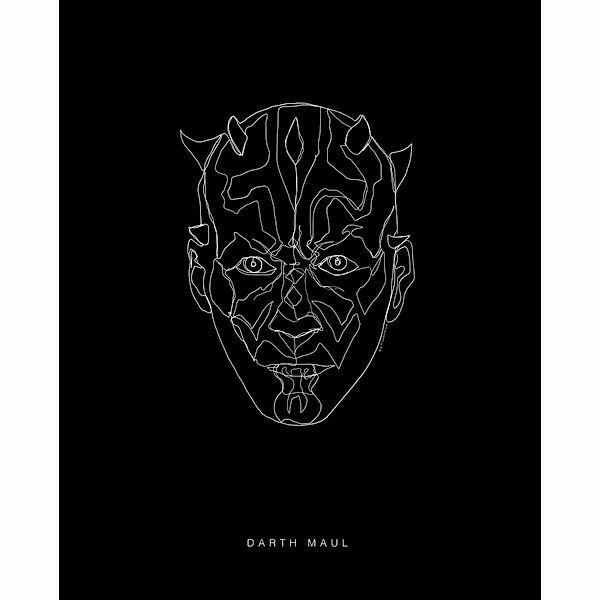 Disney Poster Star Wars Maul Schwarz-Weiß 30 x 40 cm 611661 günstig online kaufen