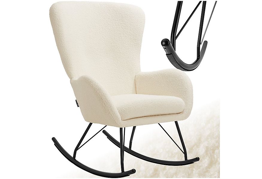 tectake Schaukelstuhl Relaxsessel Swing mit Stahlkufen und dicker Polsterun günstig online kaufen