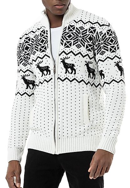 RedBridge Strickjacke Norweger Slim-Fit Plaid Rentier günstig online kaufen