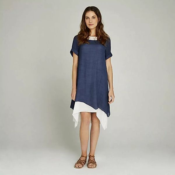 Apricot Minikleid Slub Shimmer Turn Up Sleeve Dress, mit Umgeschlagärmeln, günstig online kaufen