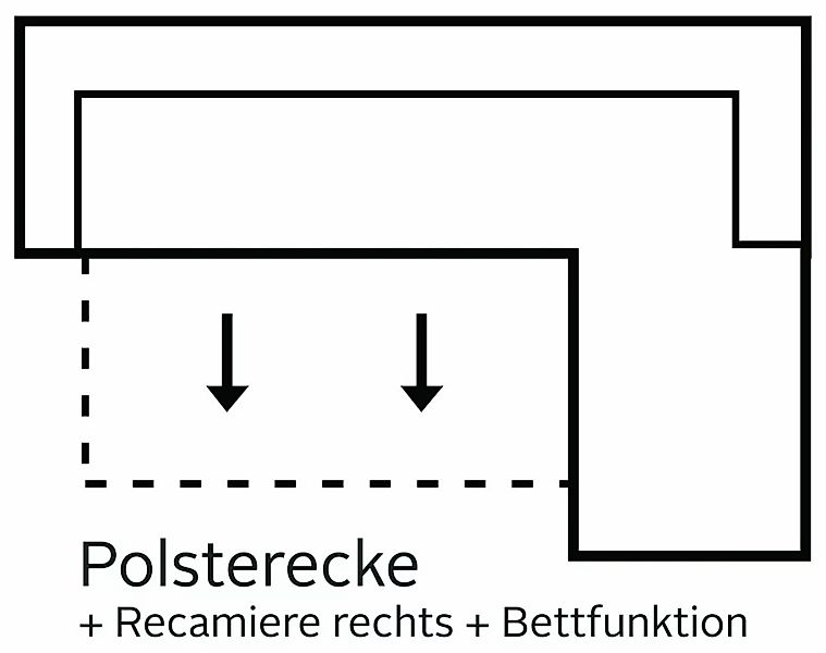 COTTA Ecksofa "Speedway L-Form", inklusive Kopfteilverstellung, wahlweise m günstig online kaufen