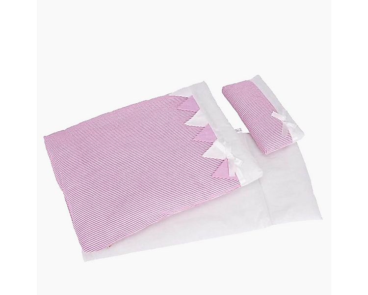 goki Puppen Bettwäsche Puppenbettzeug rosa Streifen, (packung, 3-tlg., 3er günstig online kaufen