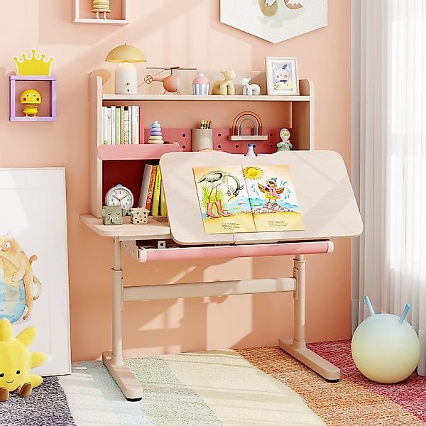 COSTWAY Kindertisch, mit Regal & Schublade, günstig online kaufen