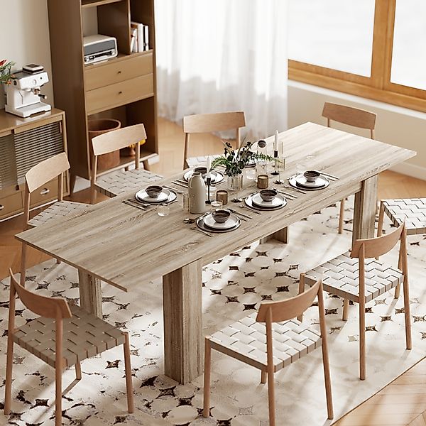 HOMCOM Esstisch ausziehbar 180-260 x 90 cm Küchentisch für 8-10 Personen, m günstig online kaufen