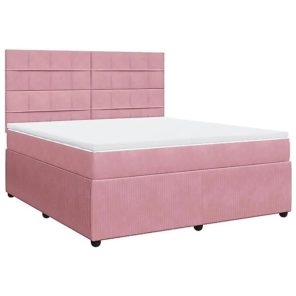 vidaXL Boxspringbett mit Matratze Rosa 180x200 cm Samt 3294711 günstig online kaufen