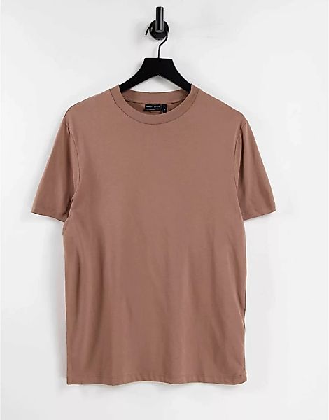 ASOS DESIGN – Braunes Bio-T-Shirt mit Rundhalsausschnitt günstig online kaufen