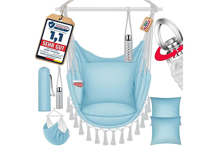KESSER Hängesessel, Hängestuhl mit Kissen, Getränkehalter & Bücherfach bela günstig online kaufen