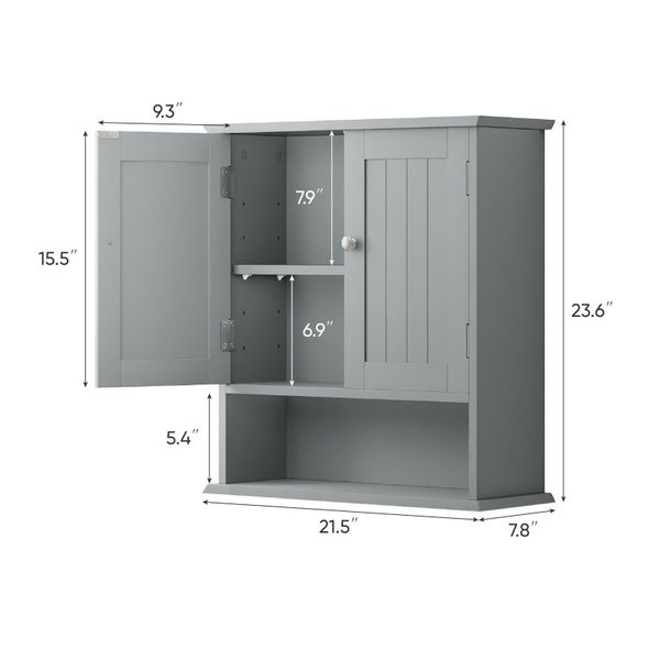 Semiocthome Hängeschrank Wandbadezimmerschrank mit 2 Türen günstig online kaufen