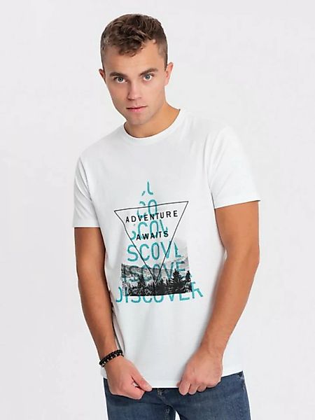 OMBRE Print-Shirt Bedrucktes Herren-T-Shirt aus Baumwolle günstig online kaufen