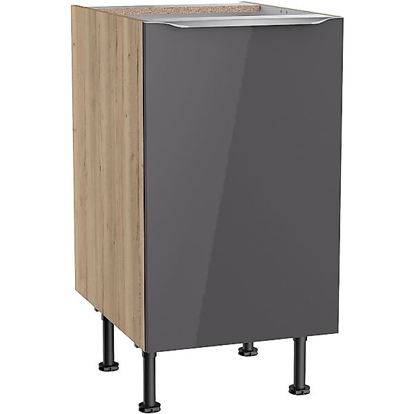 Optifit Küchen-Unterschrank Linus984 45 cm x 87 cm x 58,4 cm Anthrazit-Wild günstig online kaufen
