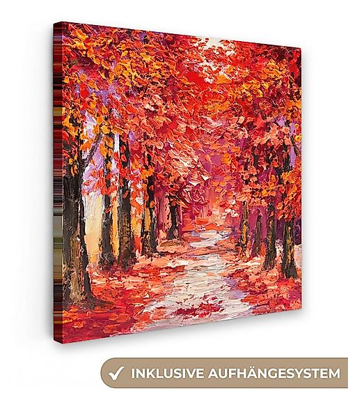 OneMillionCanvasses® Leinwandbild Kunstdrucke - Bäume - Herbst - Ölfarbenop günstig online kaufen