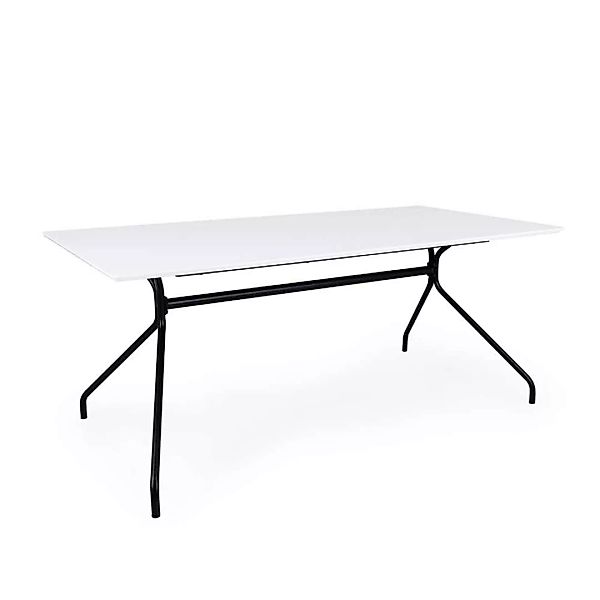 Esszimmertisch in Weiß und Schwarz 160 cm breit günstig online kaufen