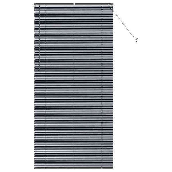 Rollo Fensterjalousie mit Vorhängen Dunkelgrau Aluminium, günstig online kaufen