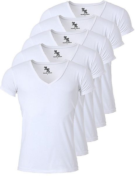 Young & Rich T-Shirt Herren Uni Basic 1315 extra tiefer Ausschnitt 5er Pack günstig online kaufen