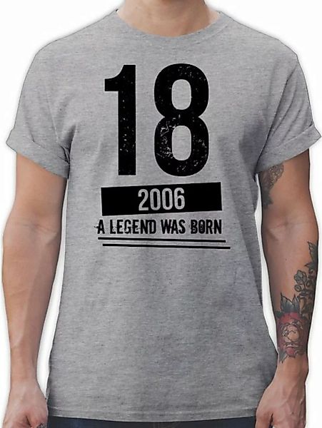 Shirtracer T-Shirt Achtzehn Jungs 2006 Vintage Motiv schwarz 18. Geburtstag günstig online kaufen