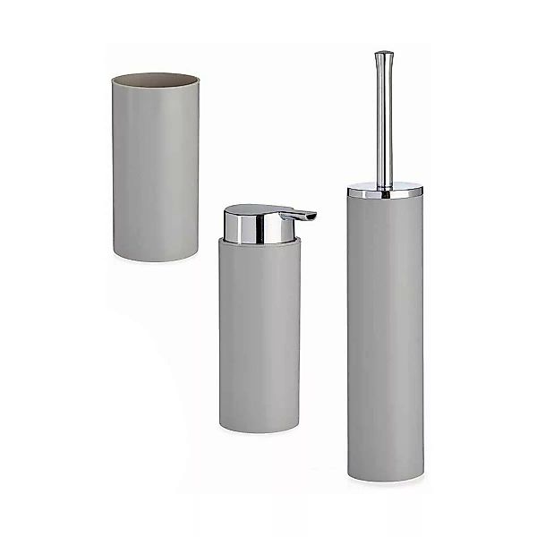 Badezimmer Set Grau 3 Stücke Kunststoff günstig online kaufen