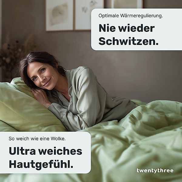 twenty:three® Bettbezug Lyocell Deckenbezug Fresh Sage, günstig online kaufen