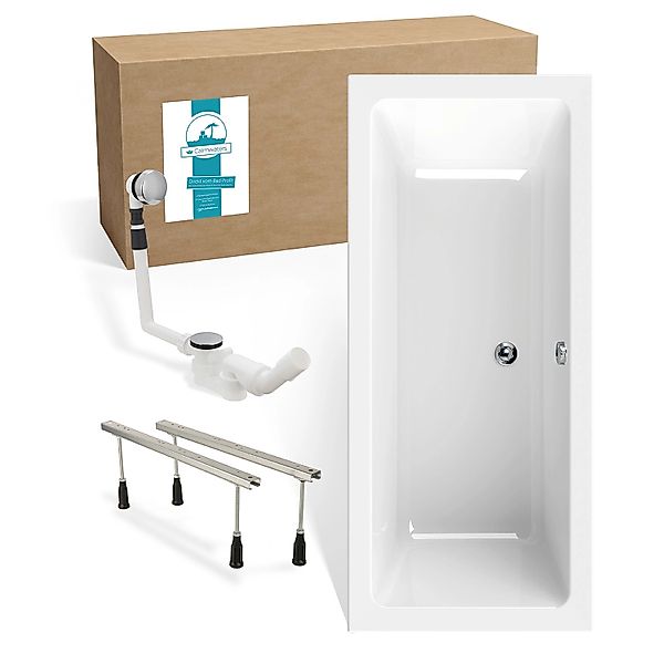 Calmwaters Duo-Badewanne Modern Select 170x75 cm Set Wannenfuß & Ablaufgarn günstig online kaufen