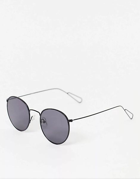 Weekday – Explore – Runde Sonnenbrille in Schwarz günstig online kaufen