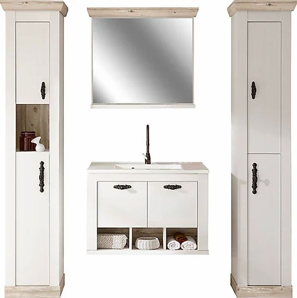 Home affaire Badmöbel-Set »Florenz, Bad im Landhausstil, 4-teiliges Badezim günstig online kaufen