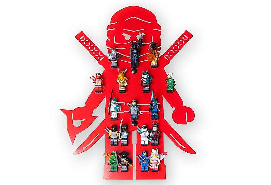 moin minis Wandregal moin minis Ninja Rot Kinderzimmer Regal für 18 Minifig günstig online kaufen