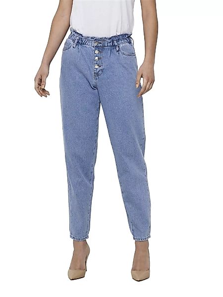Only Damen Paperbag Jeans ONLCUBA LIFE HW SLOUCHY DNM DOT743 - Straight Fit günstig online kaufen