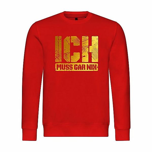 deinshirt Kapuzenpullover Herren Pullover Ich muss gar nix gold Mit Print M günstig online kaufen