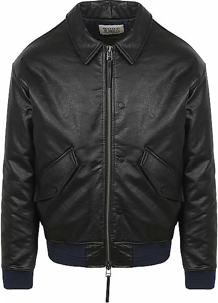 Scotch and Soda Faux Leather Bomberjacke Schwarz - Größe XL günstig online kaufen