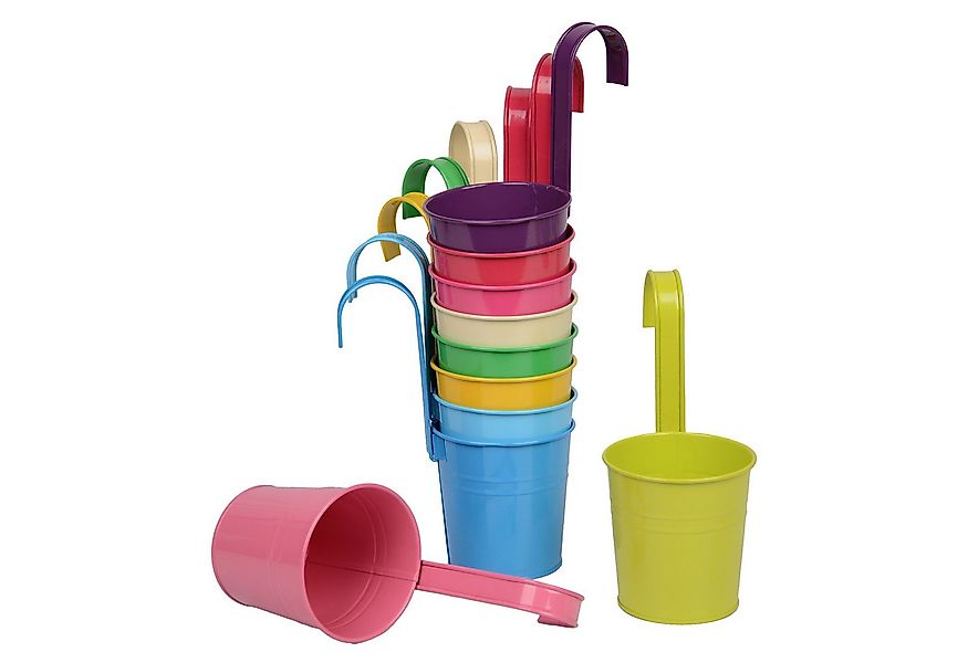 UNUS GARDEN Blumentopf Metall Blumentopf Set 10 teilig bunt Hängetöpfe mit günstig online kaufen