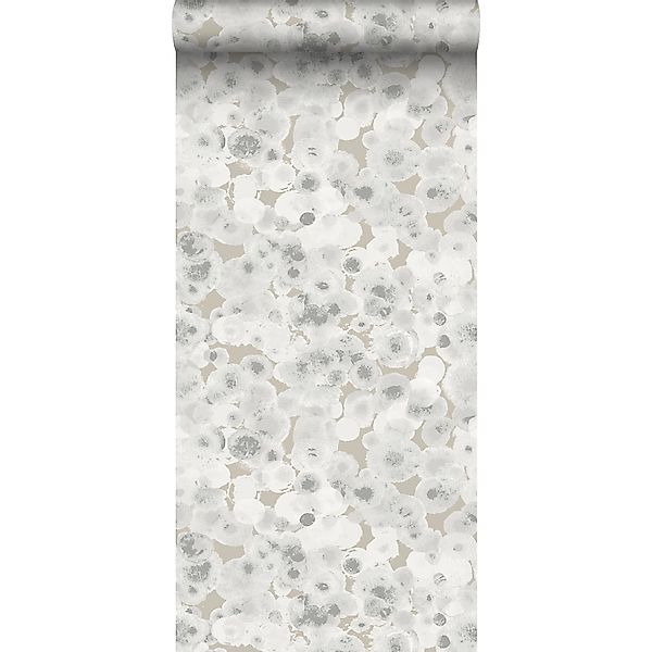 Sanders & Sanders Tapete Aquarellblasen Taupe und Grau 53 cm x 10 m günstig online kaufen