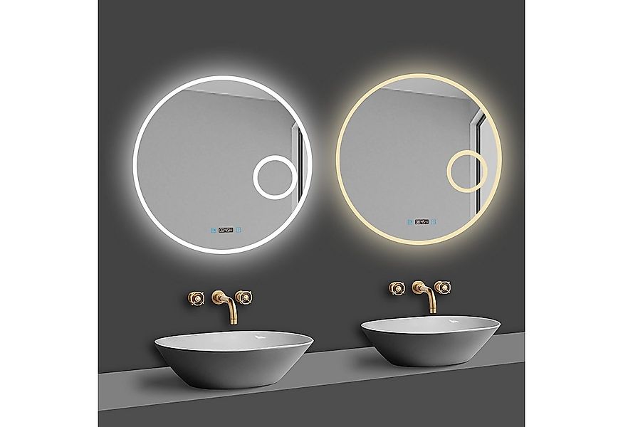 duschspa Badspiegel Runder Spiegel Kalt/Neutral/Warmweiß dimmbar Memory Tou günstig online kaufen