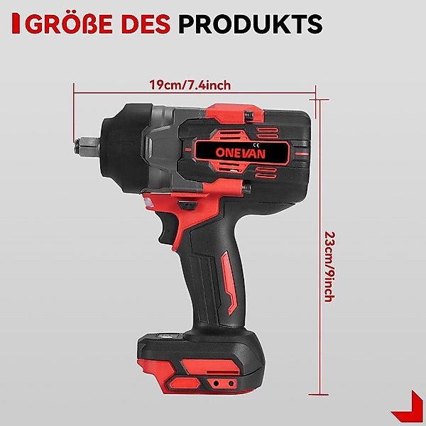 ONEVAN Akku-Schlagschrauber 1/2 Zoll Bürstenloser 2800 günstig online kaufen
