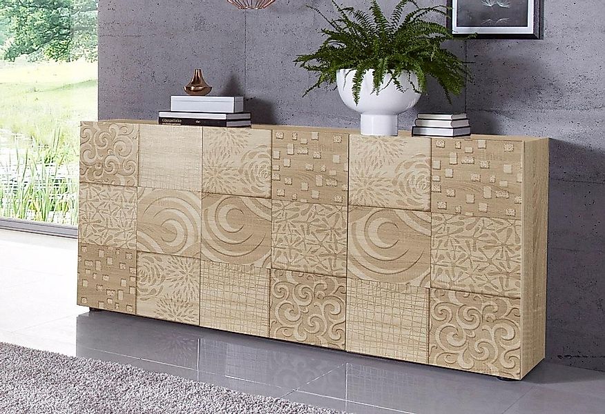 INOSIGN Sideboard "Miro", Breite 181 cm mit dekorativem Siebdruck günstig online kaufen