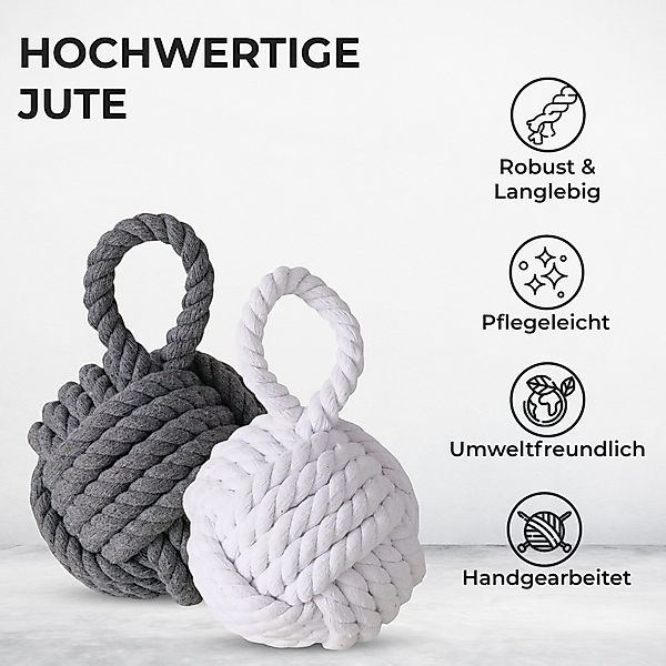 Topanbieter999 Türstopper (2er Set), Jute grau günstig online kaufen