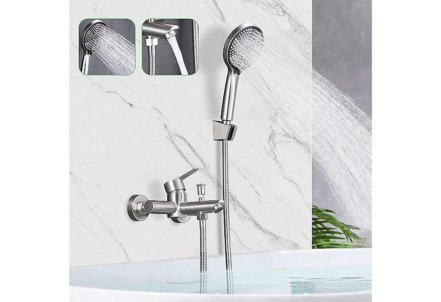 Nettlife Brausegarnitur Brausegarnitur Badewannenarmatur Schwarz/Nickel, Kl günstig online kaufen